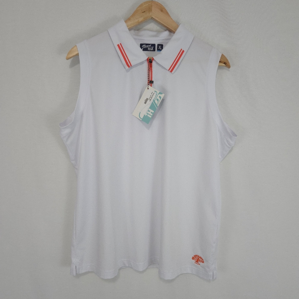Inward Half Women's Sleeveless 1/4 Zip Performance Polo Top